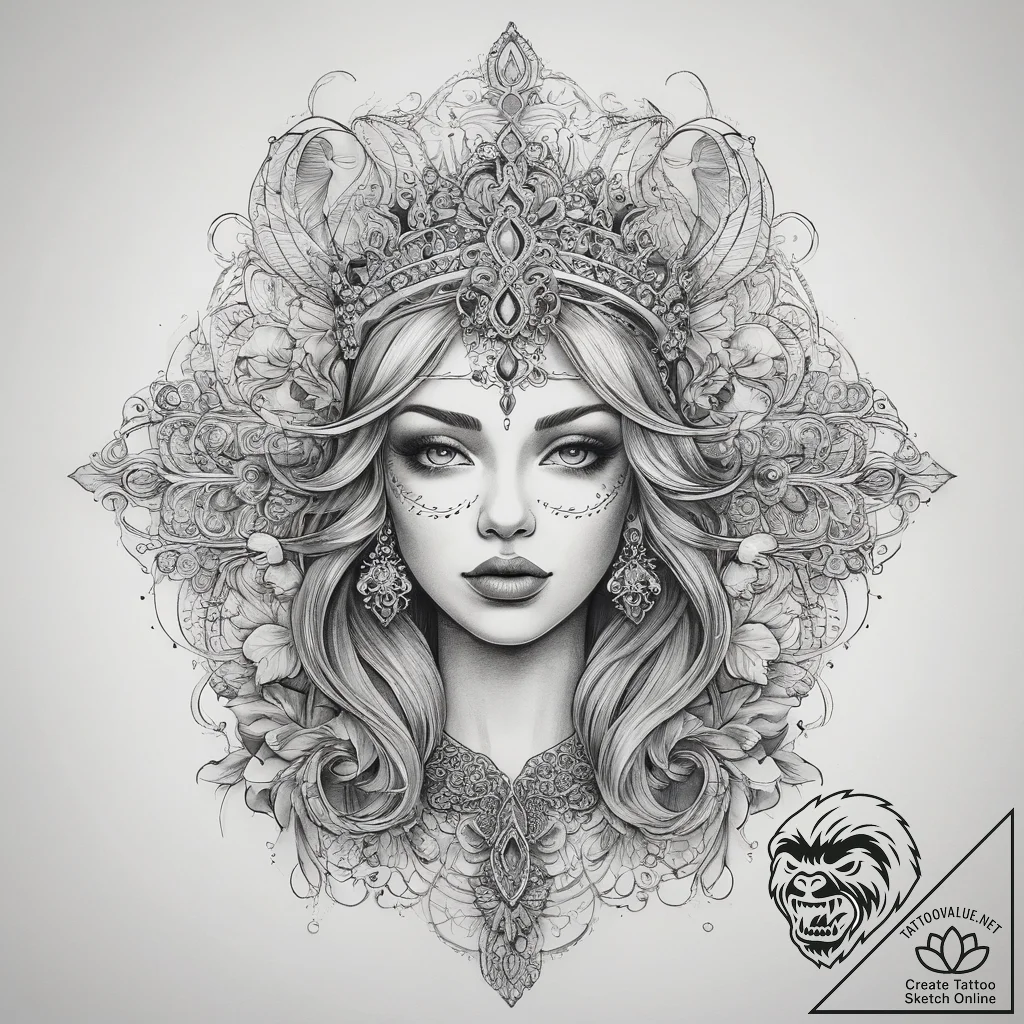 Tattoo sketch queen tattoo, tattoo drawing ou... - tattoo sketch (№1759169080_0, 29.09.2025 18:04) — tattoovalue.net