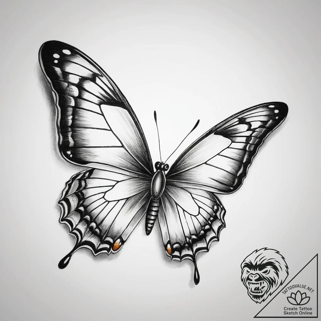 Tattoo sketch butterfly effect - tattoo sketch (№1759170251_0, 29.09.2025 18:24) — tattoovalue.net