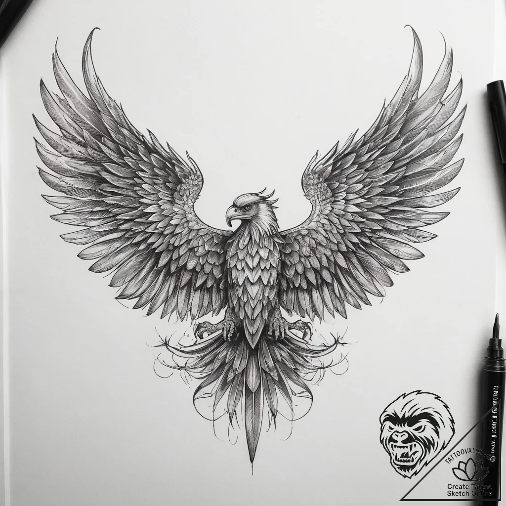 Tattoo sketch griffin wings, tattoo line art,... - tattoo sketch (№1759172584_0, 29.09.2025 19:03) — tattoovalue.net