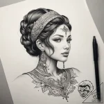 Tattoo sketch джинн, ink illustration for tat… – tattoo sketch (№1759175502_0, 29.09.2025 19:51) — tattoovalue.net