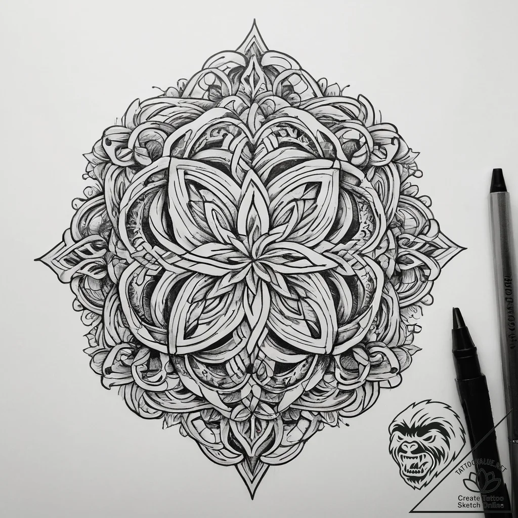 Tattoo sketch knot, tattoo line art, muted co... - tattoo sketch (№1759176089_0, 29.09.2025 20:01) — tattoovalue.net