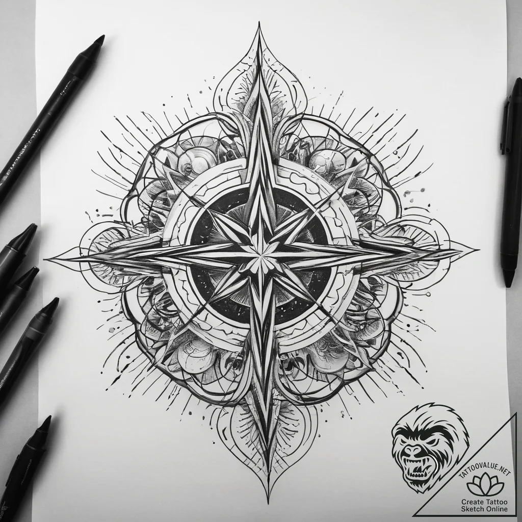 Tattoo sketch cosmic spring, tattoo sketch de... - tattoo sketch (№1759176282_0, 29.09.2025 20:04) — tattoovalue.net