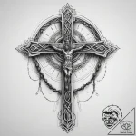 Tattoo sketch rosary with a cross, tattoo dra… – tattoo sketch (№1759176476_0, 29.09.2025 20:07) — tattoovalue.net