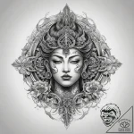 Tattoo sketch irezumi храм, ink illustration… – tattoo sketch (№1759178038_0, 29.09.2025 20:33) — tattoovalue.net