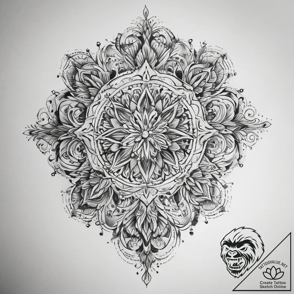 Tattoo sketch hidden, tattoo flash sheet desi... - tattoo sketch (№1759178436_0, 29.09.2025 20:40) — tattoovalue.net