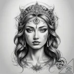 Tattoo sketch divine being – tattoo sketch (№1759179018_0, 29.09.2025 20:50) — tattoovalue.net