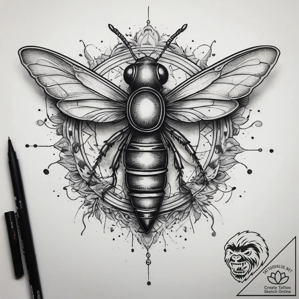Tattoo sketch firefly, concept art for tattoo... - tattoo sketch (№1759179793_0, 29.09.2025 21:03) — tattoovalue.net