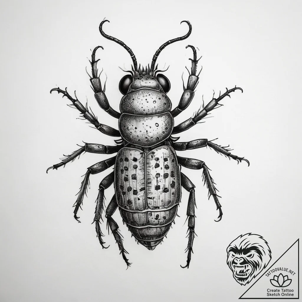 Tattoo sketch springtail, concept art for tat... - tattoo sketch (№1759180572_0, 29.09.2025 21:16) — tattoovalue.net