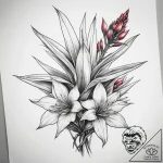 Tattoo sketch yucca flower, tattoo flash shee… – tattoo sketch (№1759181160_0, 29.09.2025 21:26) — tattoovalue.net