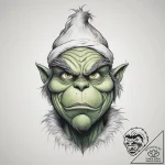 Tattoo sketch the grinch with a foot, ink ill… – tattoo sketch (№1759181742_0, 29.09.2025 21:35) — tattoovalue.net