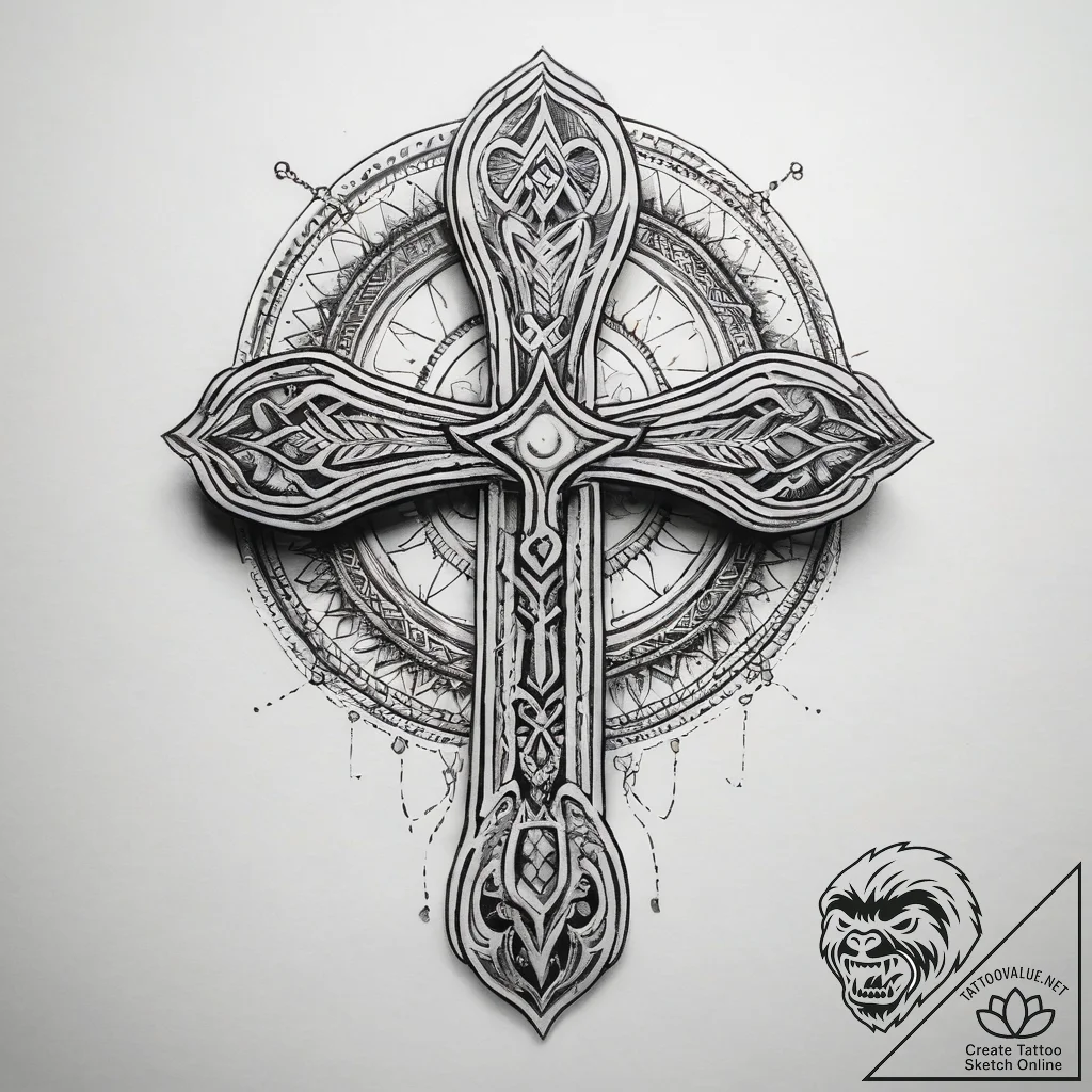 Tattoo sketch ankh (symbol of life) with a lo... - tattoo sketch (№1759182520_0, 29.09.2025 21:48) — tattoovalue.net