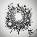 Tattoo sketch узор с планетами, tattoo line a… – tattoo sketch (№1759183495_0, 29.09.2025 22:04) — tattoovalue.net