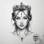 Tattoo sketch queen, tattoo sketch design, on… – tattoo sketch (№1759184664_0, 29.09.2025 22:24) — tattoovalue.net