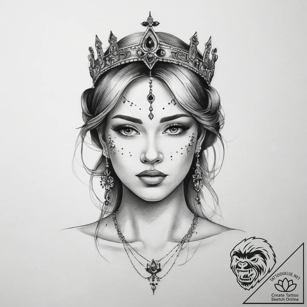 Tattoo sketch queen, tattoo sketch design, on... - tattoo sketch (№1759184664_0, 29.09.2025 22:24) — tattoovalue.net