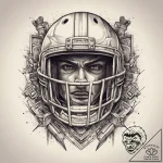Tattoo sketch american football with goalpost… – tattoo sketch (№1759185832_0, 29.09.2025 22:43) — tattoovalue.net