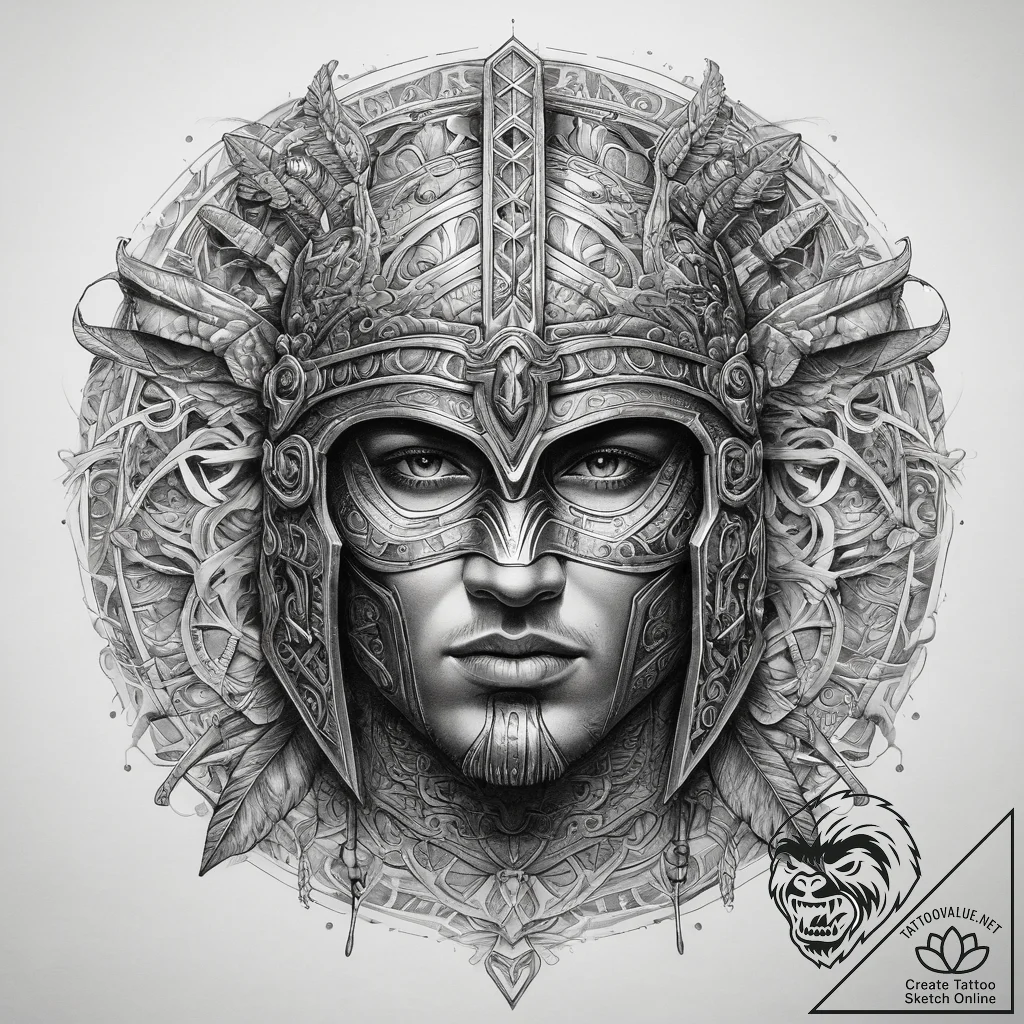 Tattoo sketch gladiator, ink illustration for... - tattoo sketch (№1759186613_0, 29.09.2025 22:56) — tattoovalue.net