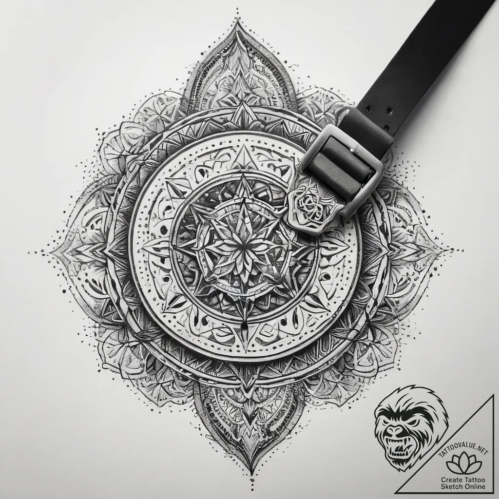 Tattoo sketch belt with a buckle, tattoo sket... - tattoo sketch (№1759188958_0, 29.09.2025 23:35) — tattoovalue.net