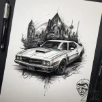 Tattoo sketch blade runner spinner car, ink i… – tattoo sketch (№1759189541_0, 29.09.2025 23:45) — tattoovalue.net