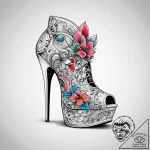Tattoo sketch high heel tattoo, ink illustrat… – tattoo sketch (№1759191103_0, 30.09.2025 00:11) — tattoovalue.net