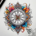 Tattoo sketch broken clock, tattoo flash shee… – tattoo sketch (№1759191687_0, 30.09.2025 00:21) — tattoovalue.net