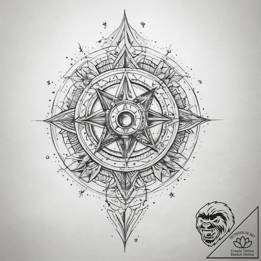 Tattoo sketch cosmic land, artistic tattoo sk... - tattoo sketch (№1759193059_0, 30.09.2025 00:44) — tattoovalue.net