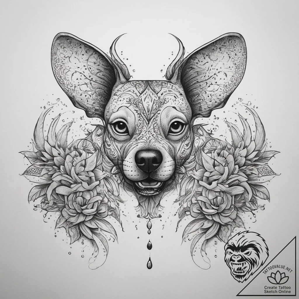 Tattoo sketch dog tick, concept art for tatto... - tattoo sketch (№1759194421_0, 30.09.2025 01:07) — tattoovalue.net