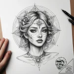 Tattoo sketch cosmic person, concept art for… – tattoo sketch (№1759194808_0, 30.09.2025 01:13) — tattoovalue.net