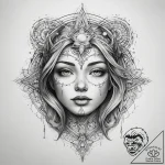 Tattoo sketch cosmic self, tattoo sketch desi… – tattoo sketch (№1759195586_0, 30.09.2025 01:26) — tattoovalue.net