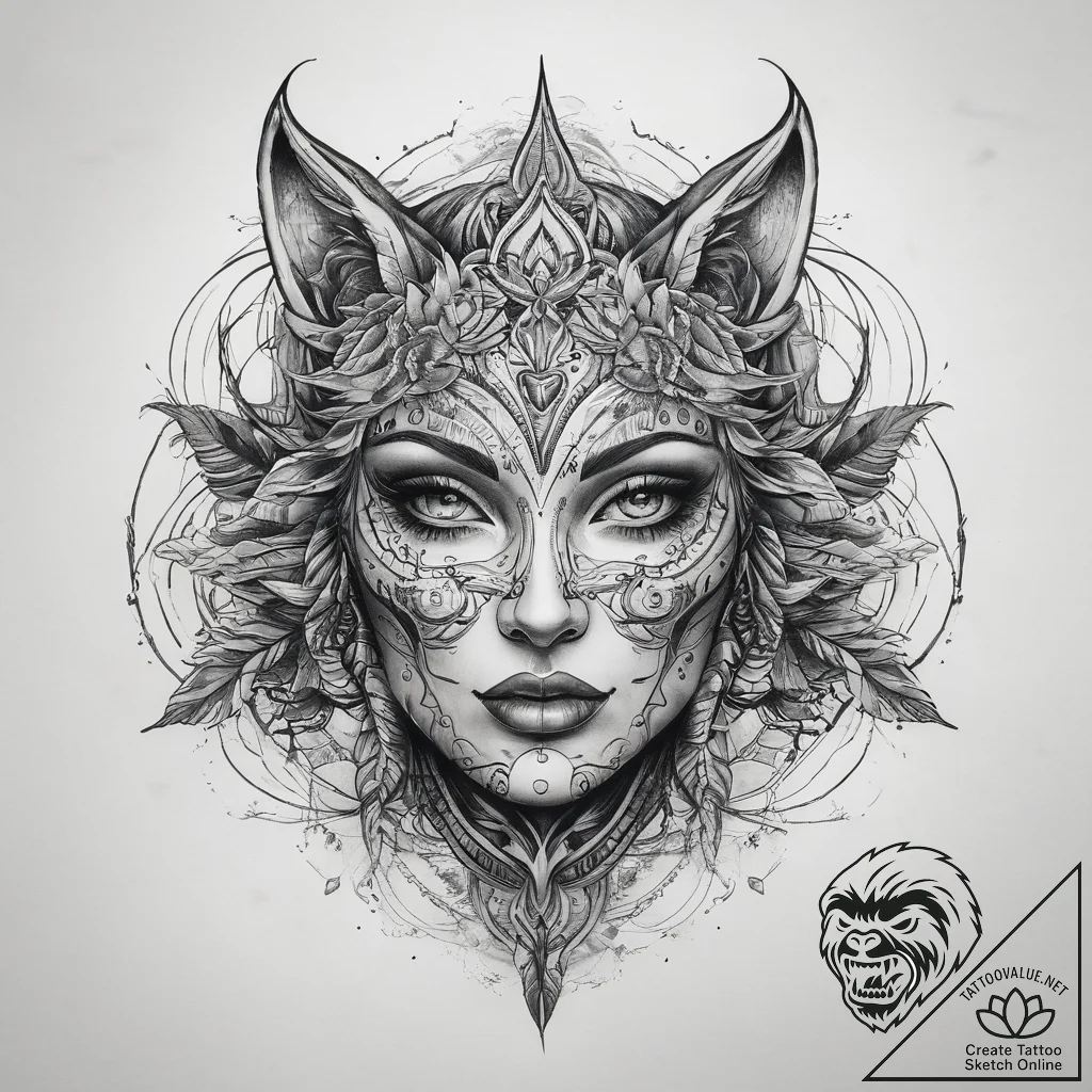 Tattoo sketch painting a canvas, tattoo line... - tattoo sketch (№1759196360_0, 30.09.2025 01:39) — tattoovalue.net