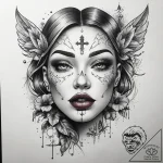 Tattoo sketch lipstick with lips, concept art… – tattoo sketch (№1759197522_0, 30.09.2025 01:58) — tattoovalue.net