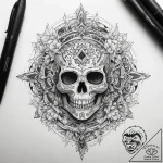 Tattoo sketch cosmic ghost, concept art for t… – tattoo sketch (№1759198104_0, 30.09.2025 02:08) — tattoovalue.net