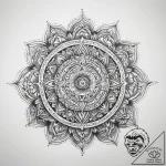 Tattoo sketch mandala with sacred symbols – tattoo sketch (№1759198684_0, 30.09.2025 02:18) — tattoovalue.net