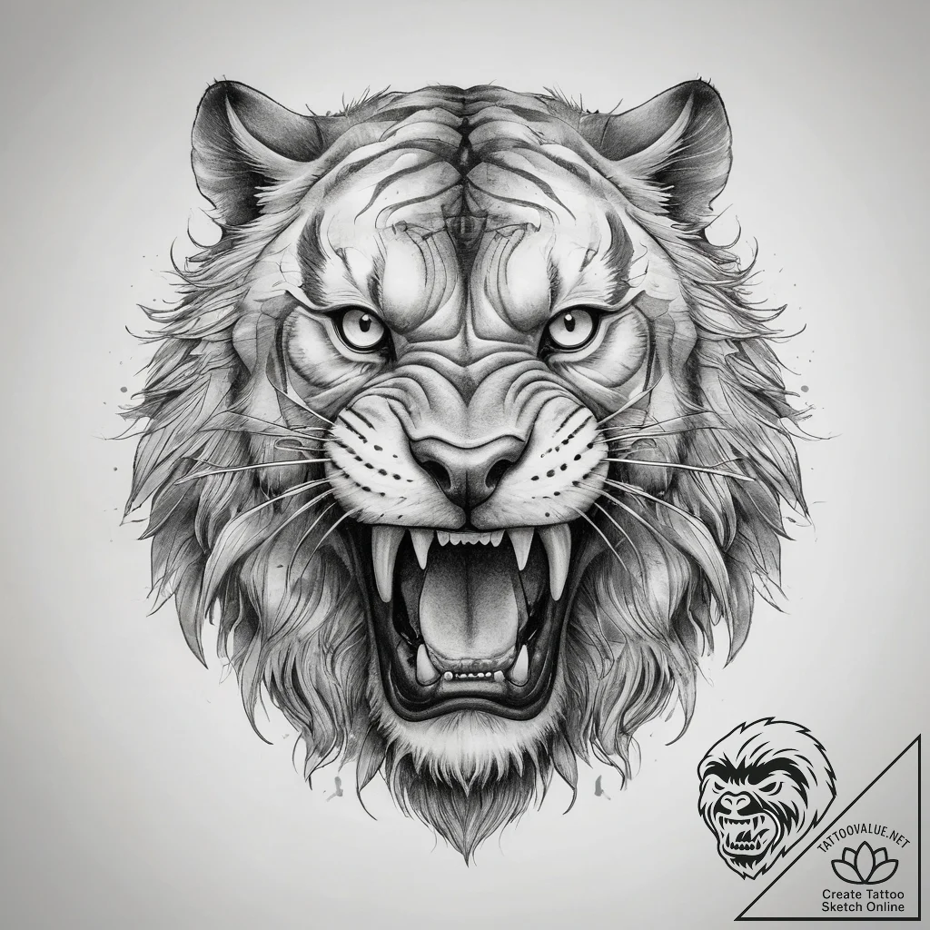 Tattoo sketch sabertooth fish, tattoo flash s... - tattoo sketch (№1759199073_0, 30.09.2025 02:24) — tattoovalue.net