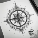 Tattoo sketch compass, artistic tattoo sketch… – tattoo sketch (№1759199462_0, 30.09.2025 02:31) — tattoovalue.net