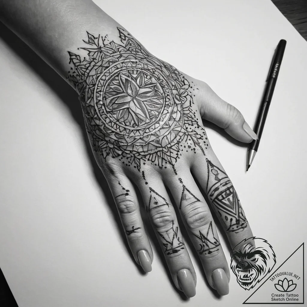 Tattoo sketch hands with a pencil, artistic t... - tattoo sketch (№1759200820_0, 30.09.2025 02:53) — tattoovalue.net