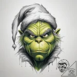 Tattoo sketch the grinch with a claw – tattoo sketch (№1759202179_0, 30.09.2025 03:16) — tattoovalue.net