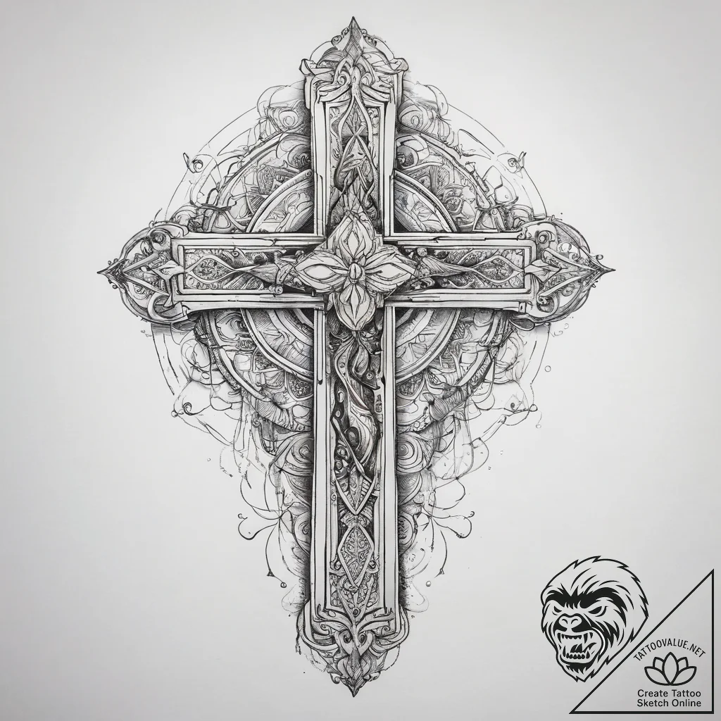 Tattoo sketch blessed character, tattoo drawi... - tattoo sketch (№1759203348_0, 30.09.2025 03:35) — tattoovalue.net