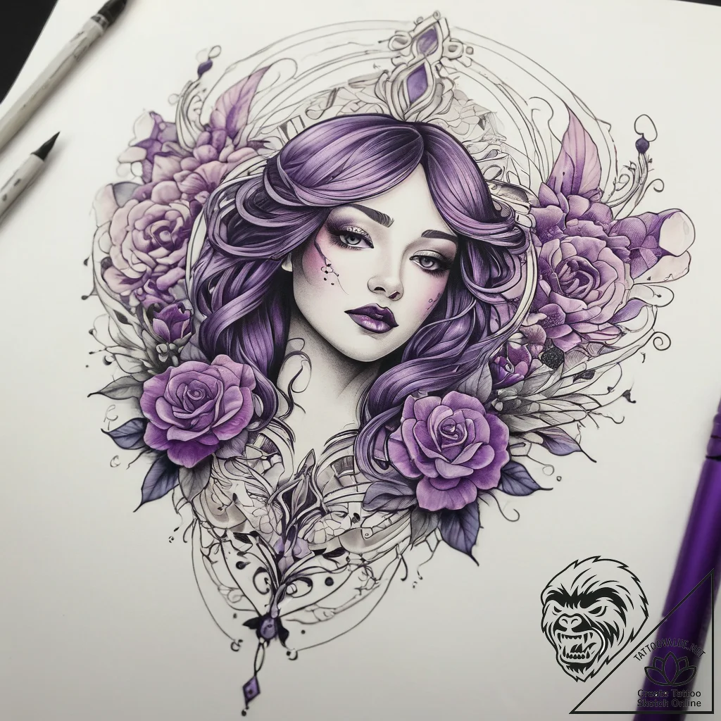 Tattoo sketch purple, tattoo sketch design, f... - tattoo sketch (№1759205868_0, 30.09.2025 04:17) — tattoovalue.net