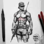 Tattoo sketch soldier with a laser, tattoo dr… – tattoo sketch (№1759206063_0, 30.09.2025 04:21) — tattoovalue.net