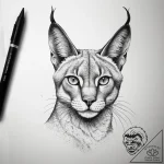 Tattoo sketch caracal, ink illustration for t… – tattoo sketch (№1759206451_0, 30.09.2025 04:27) — tattoovalue.net