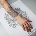 Tattoo sketch hands with a document – tattoo sketch (№1759206840_0, 30.09.2025 04:34) — tattoovalue.net