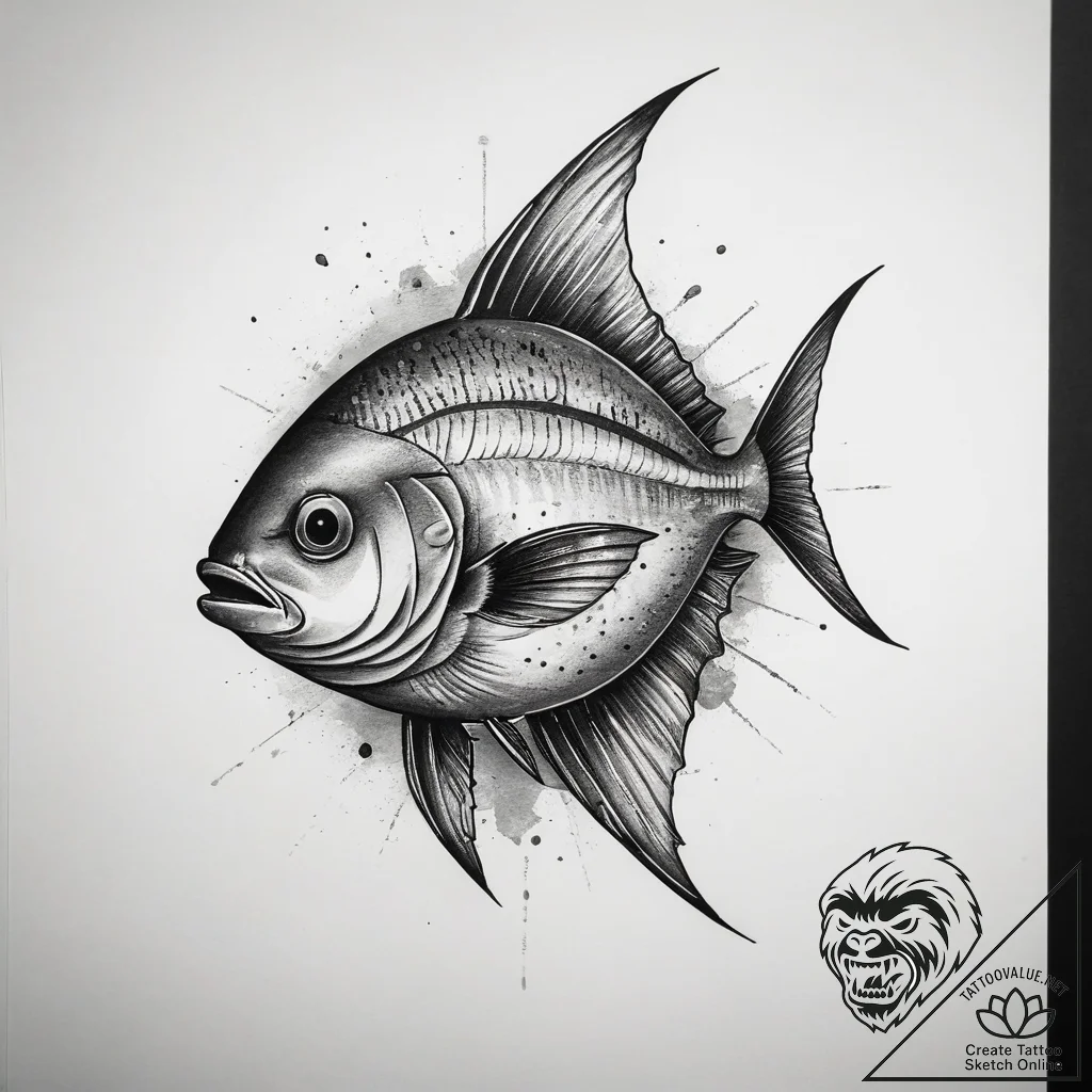 Tattoo sketch trevally, artistic tattoo sketc... - tattoo sketch (№1759207423_0, 30.09.2025 04:43) — tattoovalue.net