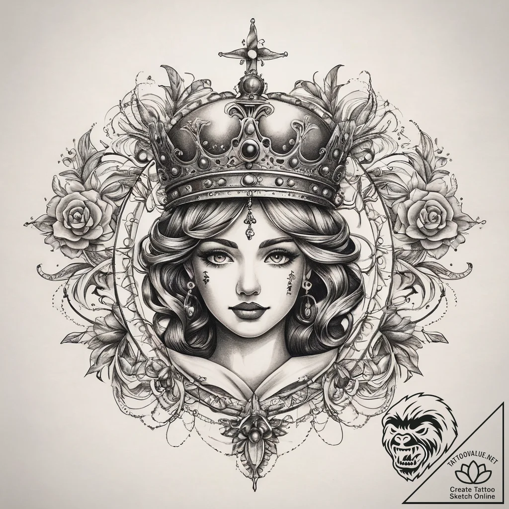 Tattoo sketch tiara, tattoo drawing outline,... - tattoo sketch (№1759207811_0, 30.09.2025 04:50) — tattoovalue.net