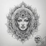 Tattoo sketch spiritual character, ink illust… – tattoo sketch (№1759209364_0, 30.09.2025 05:16) — tattoovalue.net