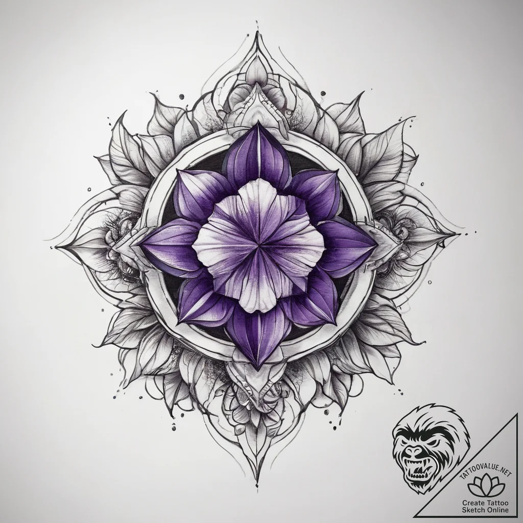 Tattoo sketch amethyst - tattoo sketch (№1759209947_0, 30.09.2025 05:25) — tattoovalue.net