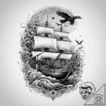 Tattoo sketch norse viking longship with a ra… – tattoo sketch (№1759211894_0, 30.09.2025 05:58) — tattoovalue.net