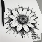 Tattoo sketch african daisy, artistic tattoo… – tattoo sketch (№1759213255_0, 30.09.2025 06:20) — tattoovalue.net