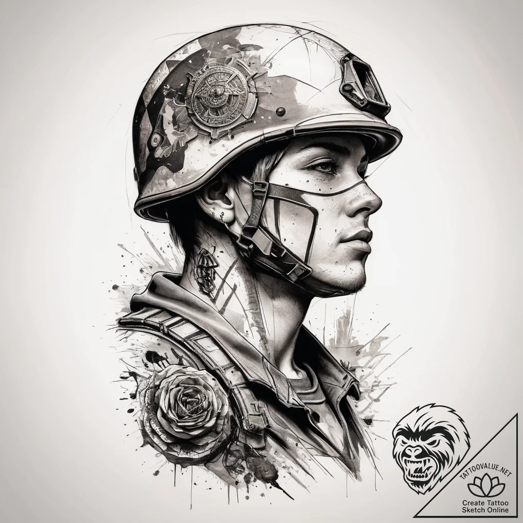 Tattoo sketch soldier's farewell, tattoo sket... - tattoo sketch (№1759213844_0, 30.09.2025 06:30) — tattoovalue.net