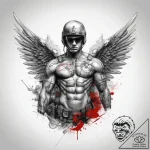 Tattoo sketch soldier with an angel, tattoo s… – tattoo sketch (№1759215606_0, 30.09.2025 07:00) — tattoovalue.net