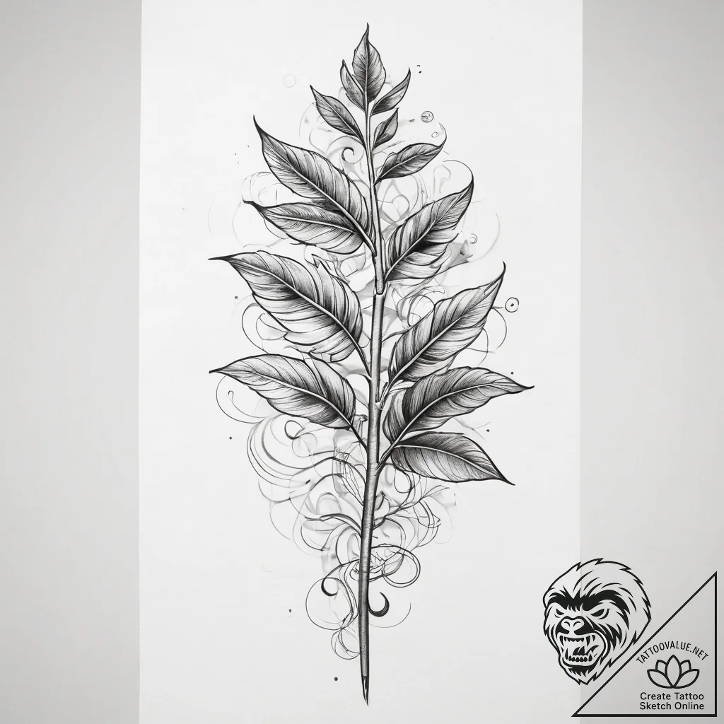 Tattoo sketch hieroglyphic symbol for "growth... - tattoo sketch (№1759215997_0, 30.09.2025 07:06) — tattoovalue.net